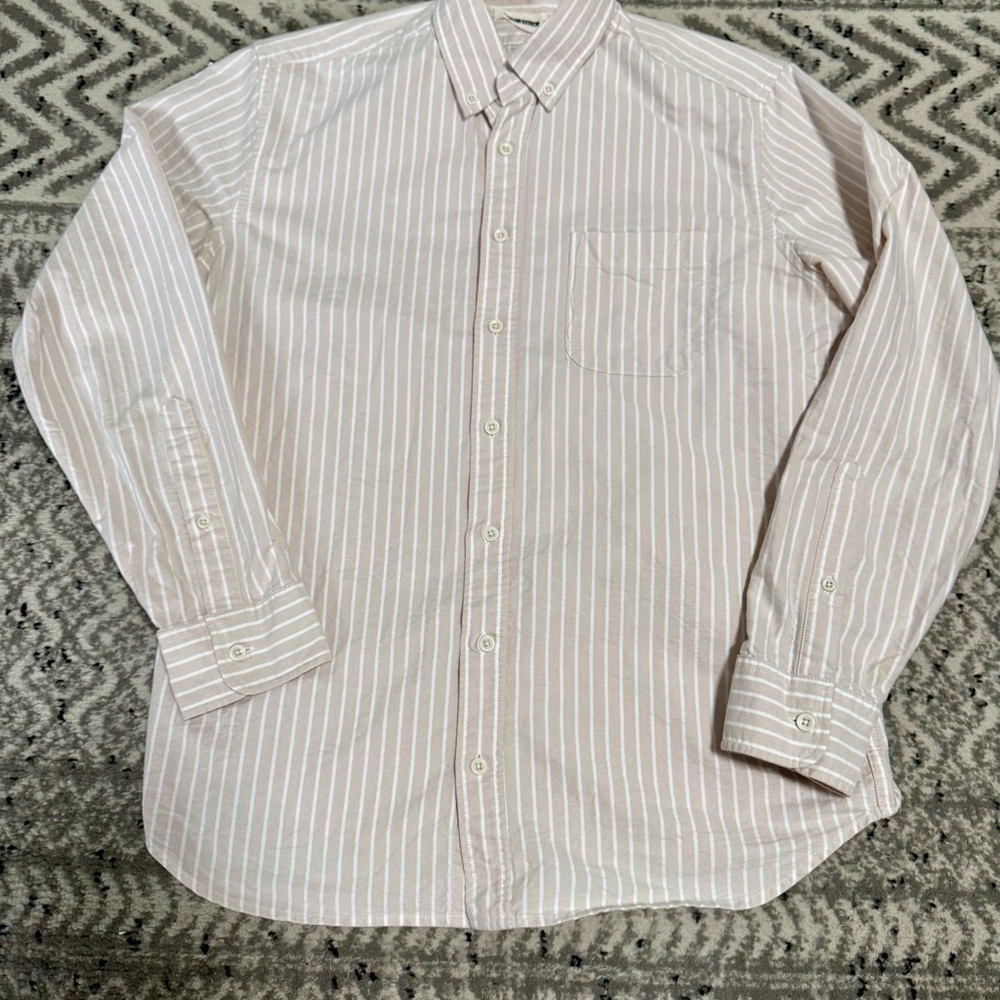 Taylor Stitch The Jack in Brick Oxford Stripe - M - 40